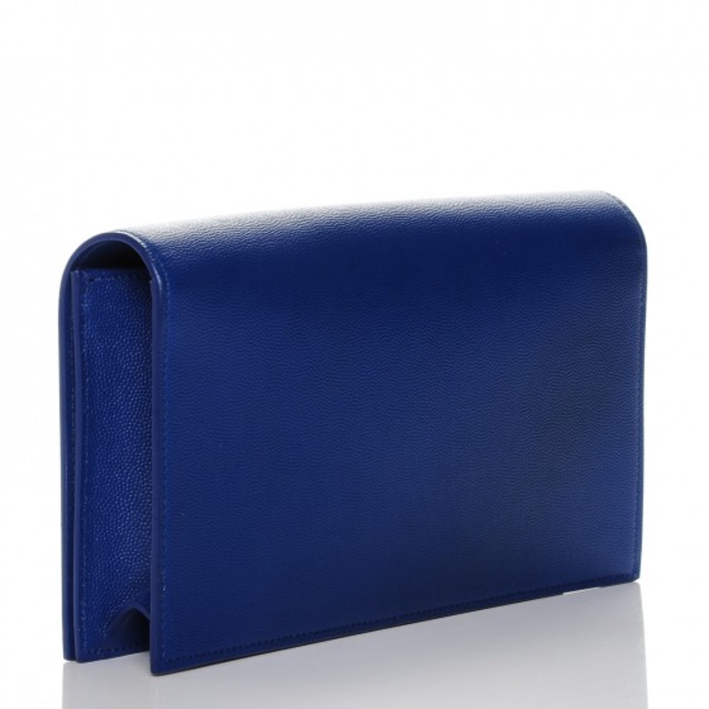 SAINT LAURENT Grain De Poudre Classic Monogram Clutch Outremer - Picture 5 of 6